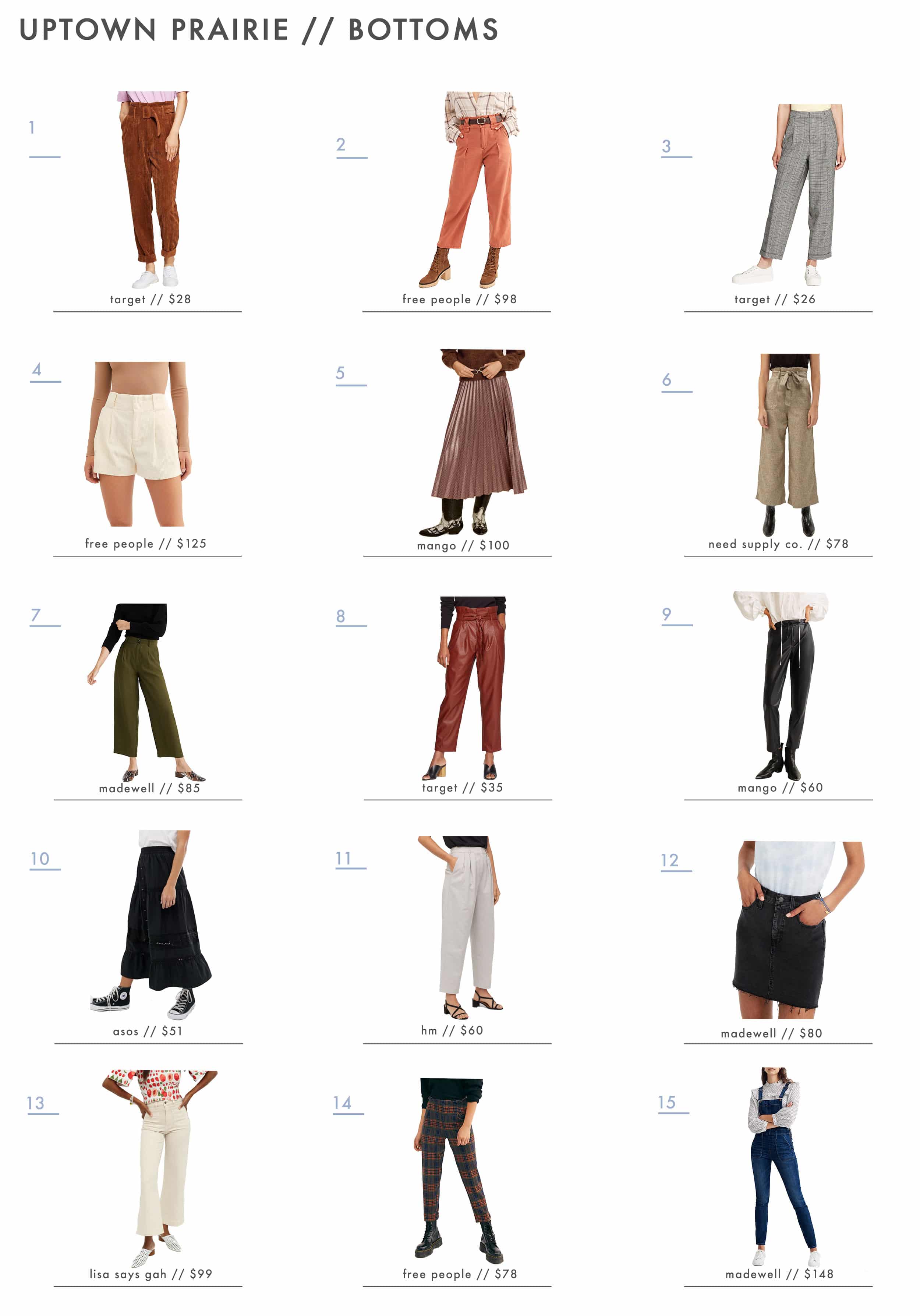 Emily Henderson Affordable Prairie Fashion Trend Bottoms
