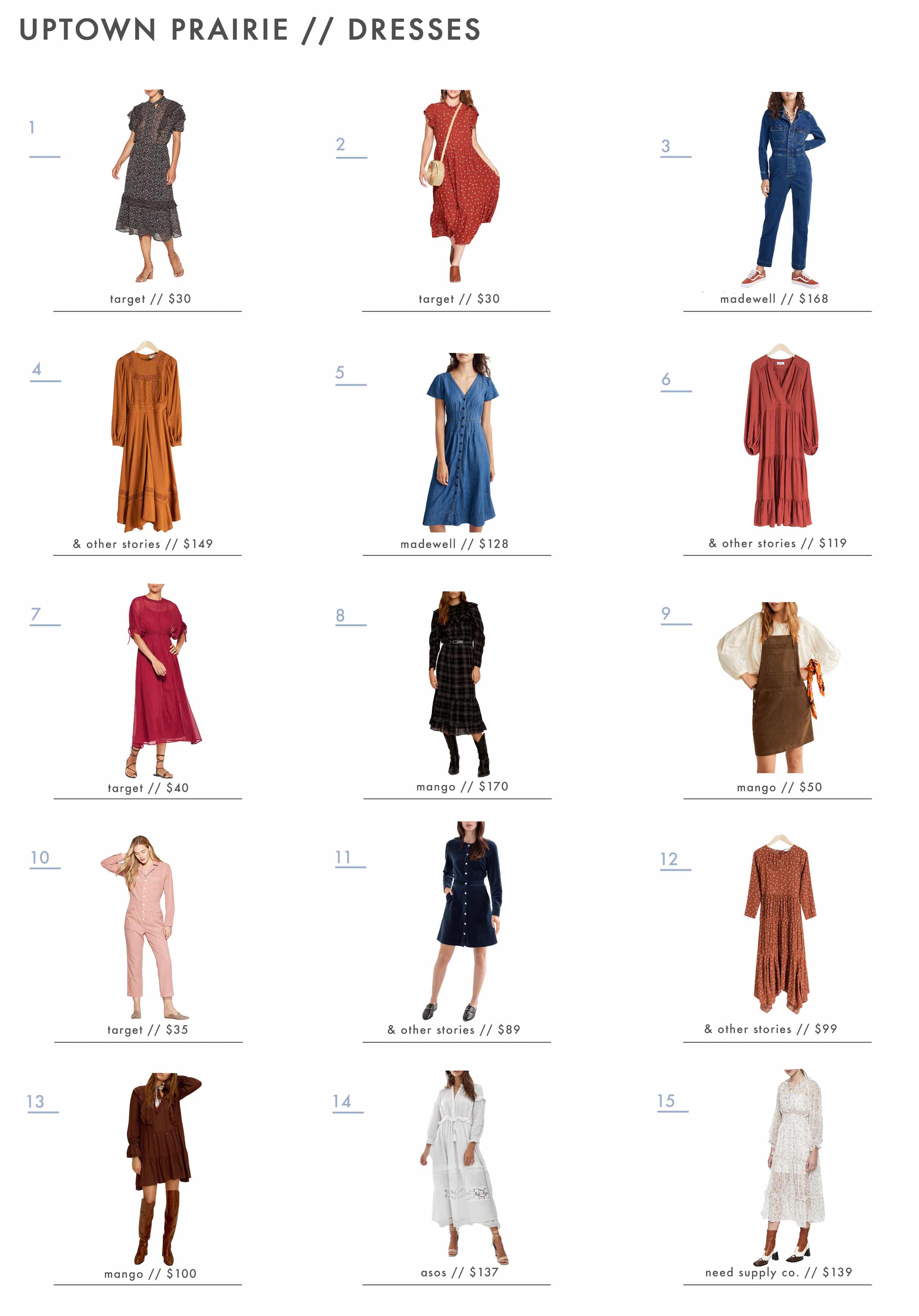 Emily Henderson Affordable Prairie Fashion Trend Dresses