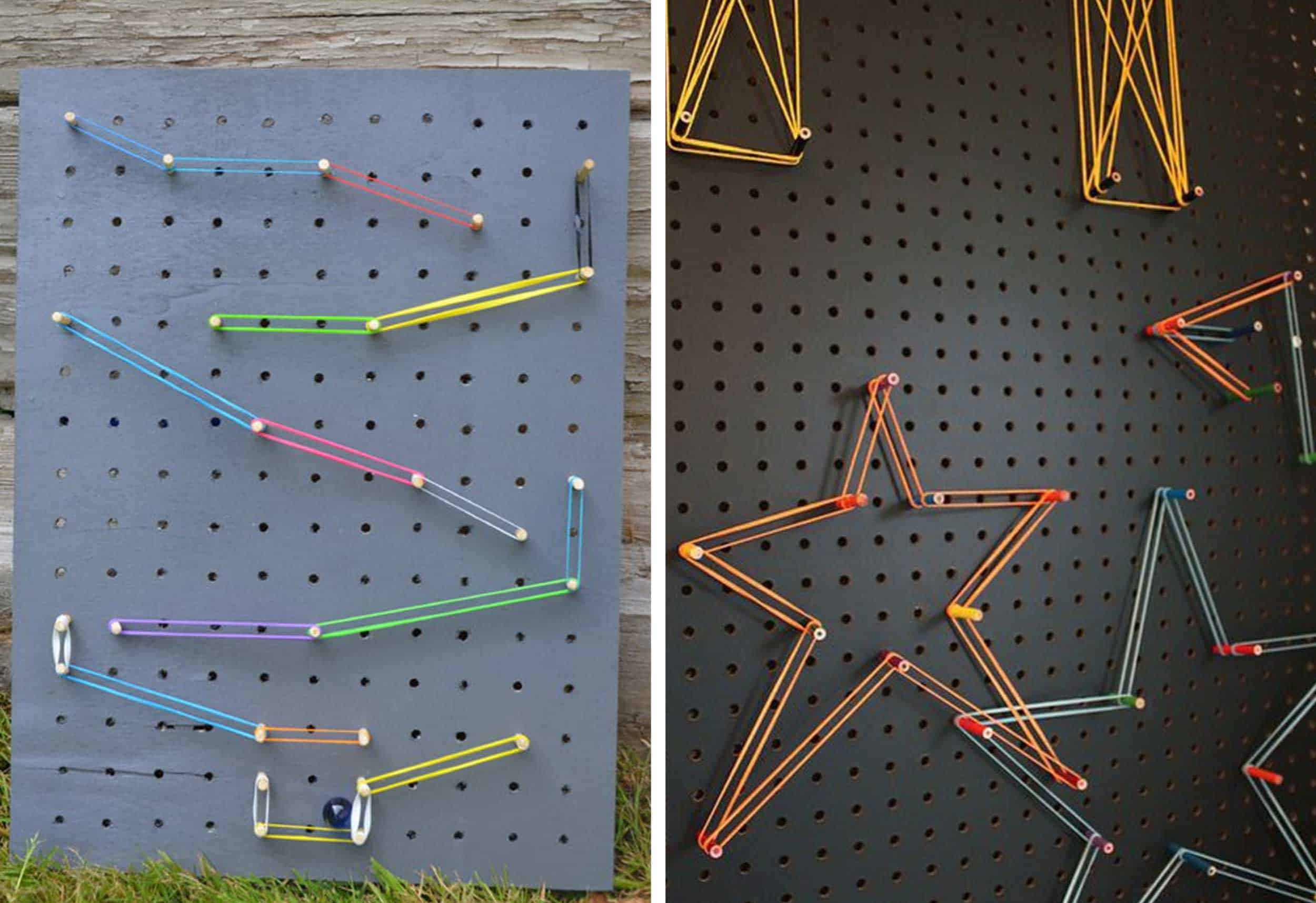 Rubber Band Marble Run