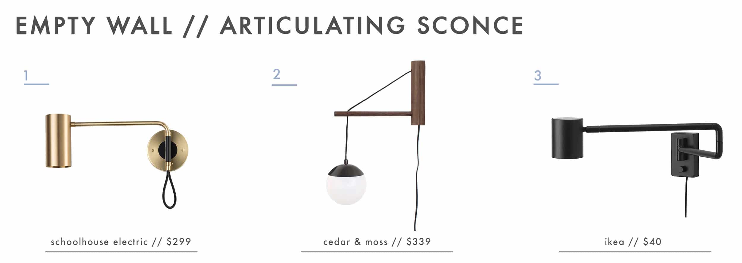 Emily Henderson Design Agony Empty Wall Living Room Articulating Sconce