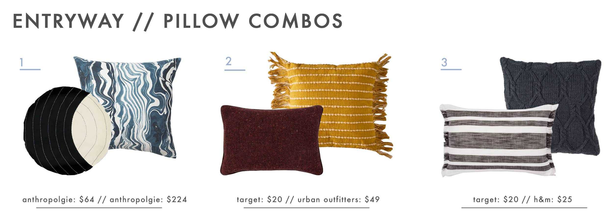 Emily Henderson Design Agony Entryway Pillow Combos