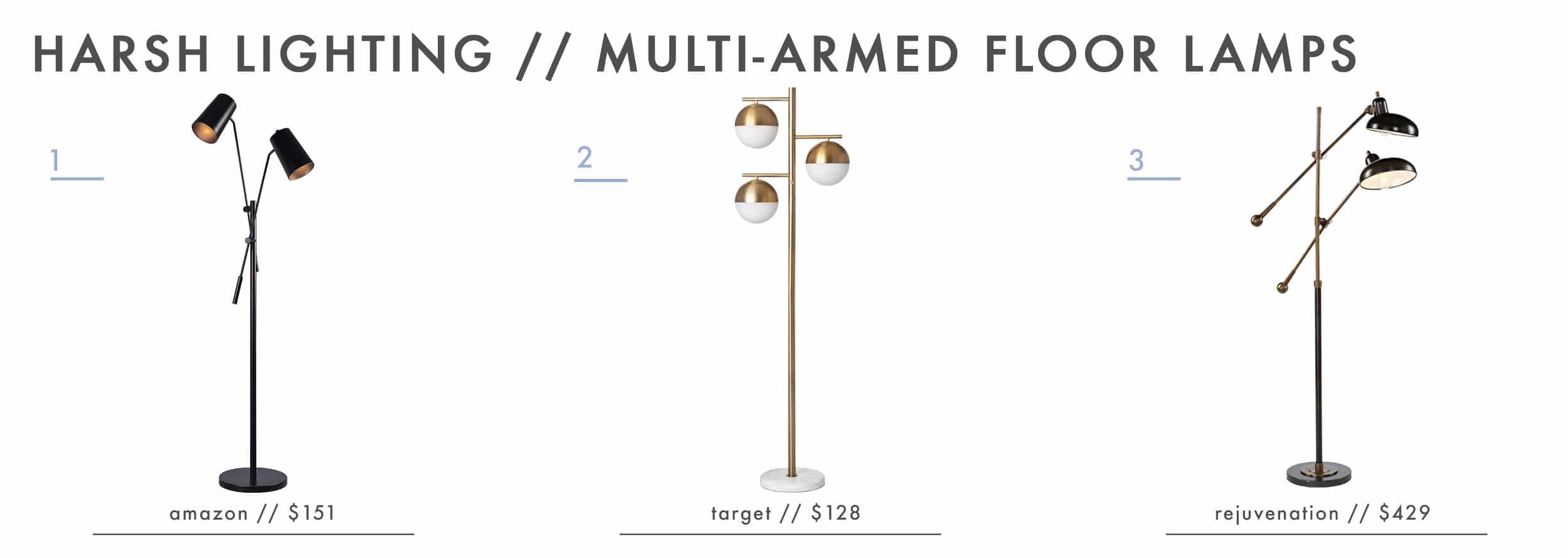 Emily Henderson Design Agony Harsh Lighting Multi Armed Floor Lamps