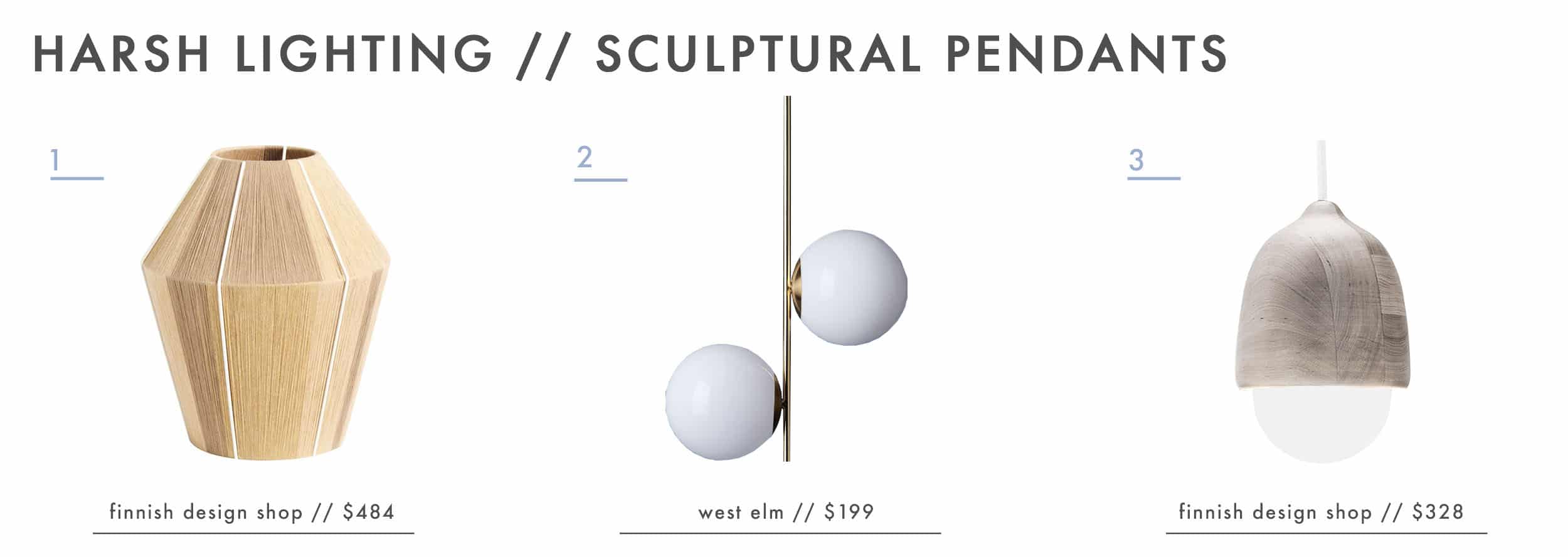 Emily Henderson Design Agony Harsh Lighting Sculptural Pendants
