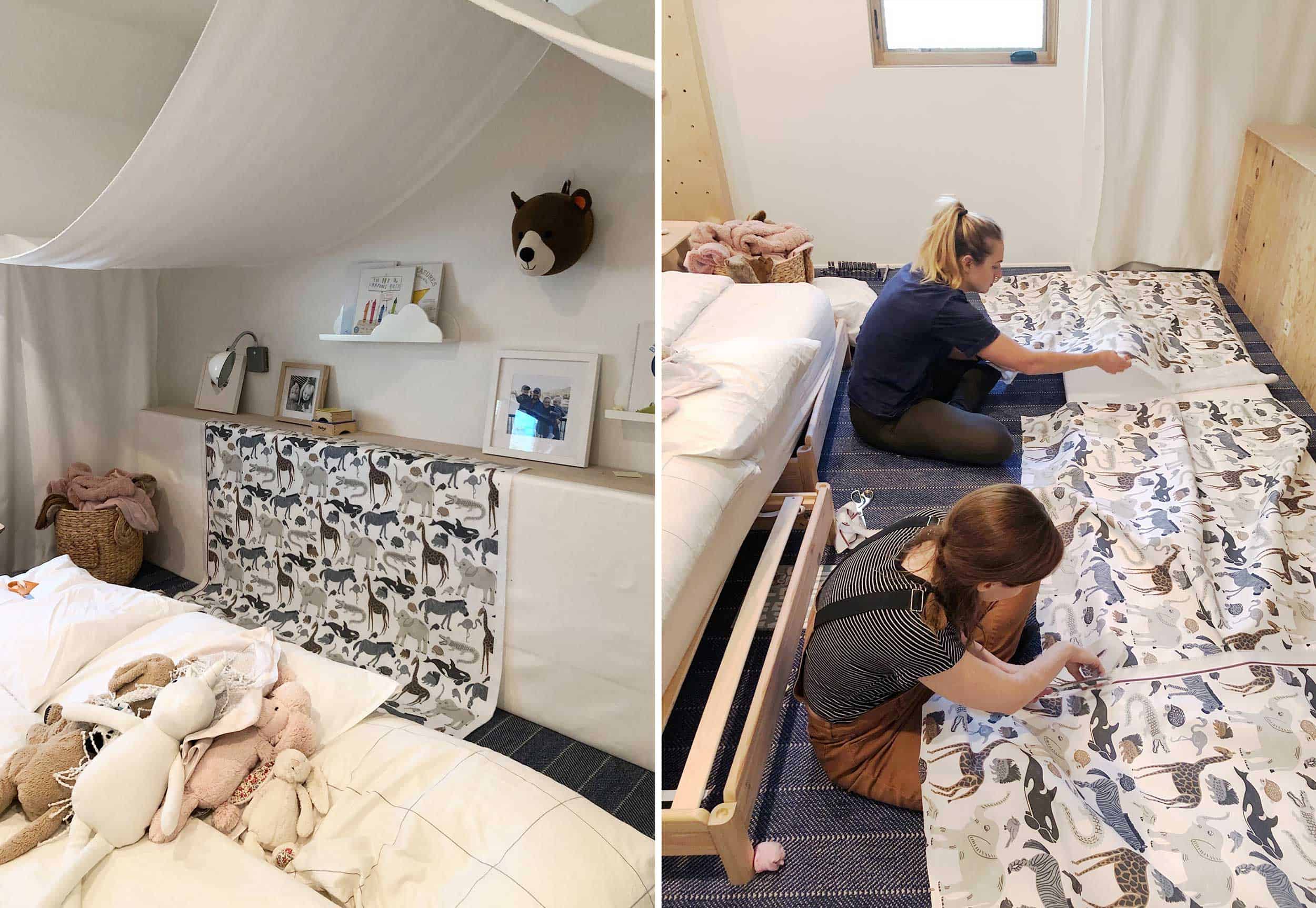 Emily Henderson Kids Room Update Headboard Process Side By Side