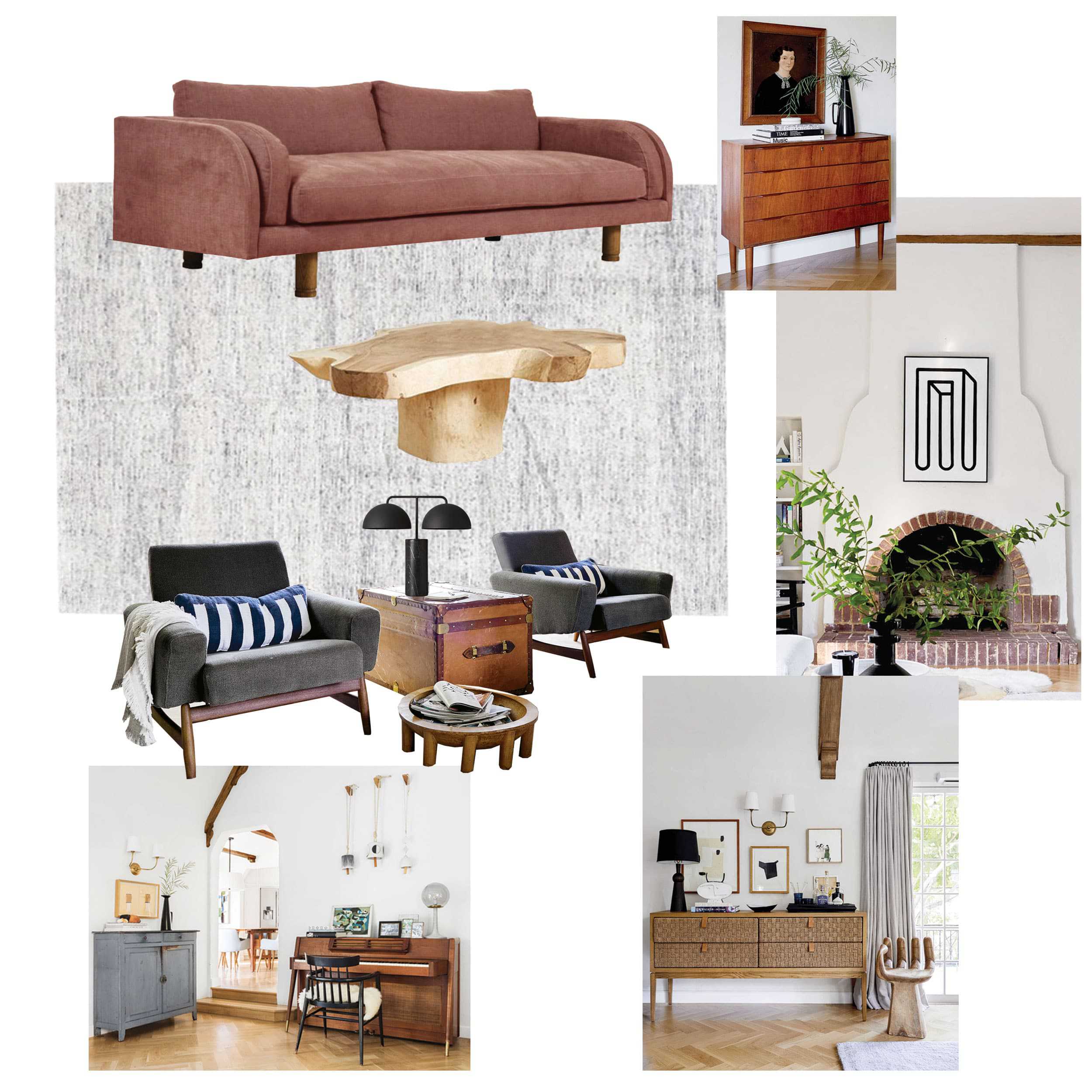 Living Room Moodboard Blush