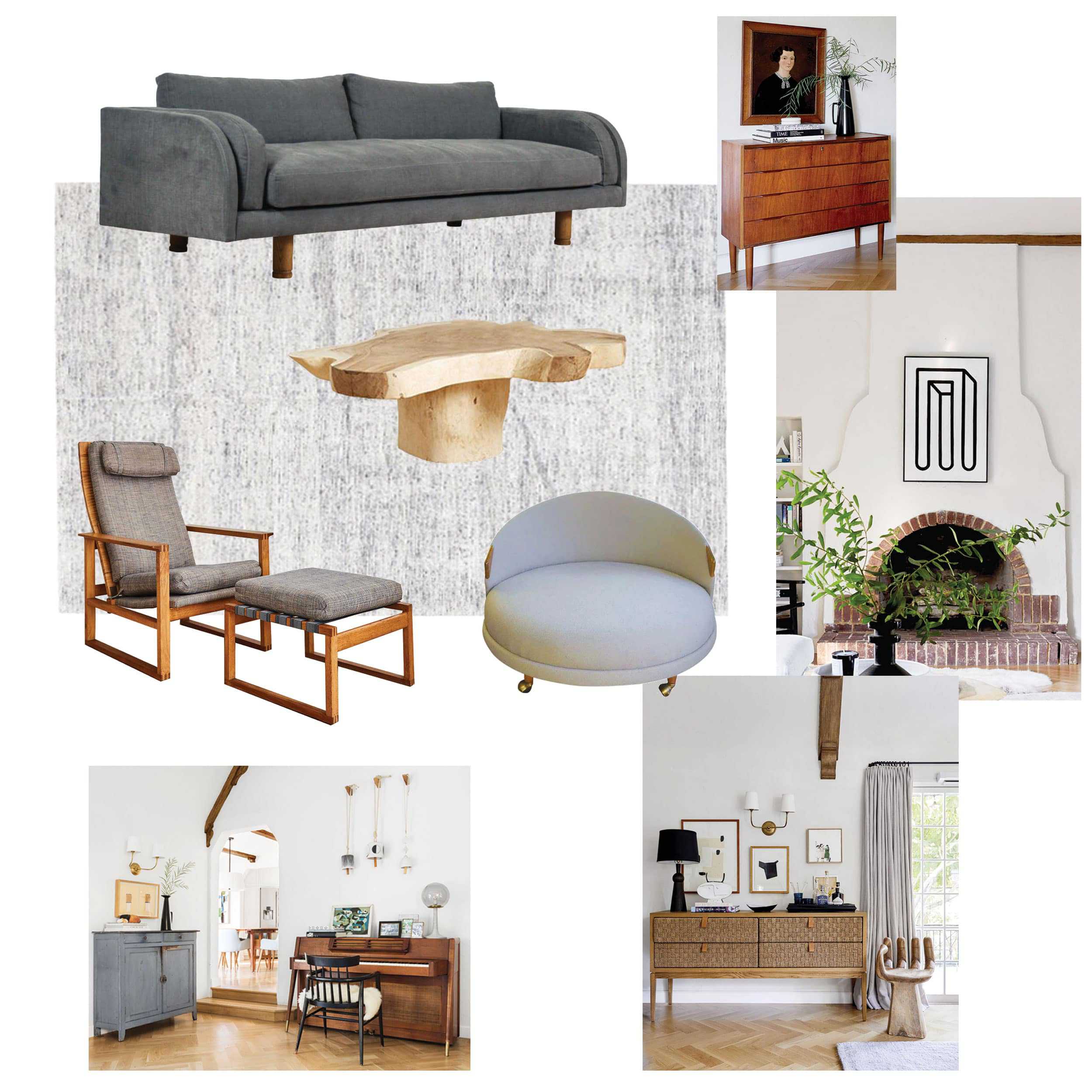 Living Room Moodboard Denim Eclectic
