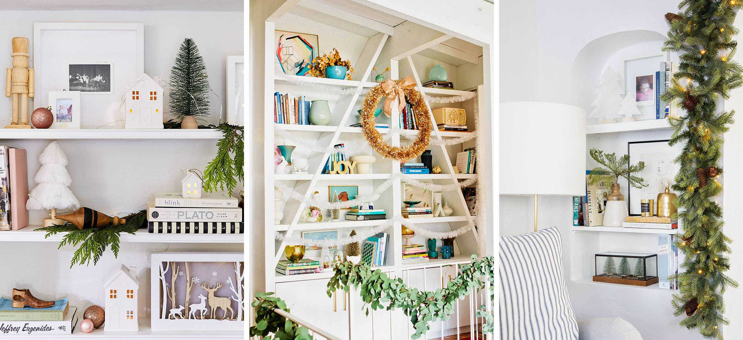 Emily Henderson Holiday Vignettes Shelves