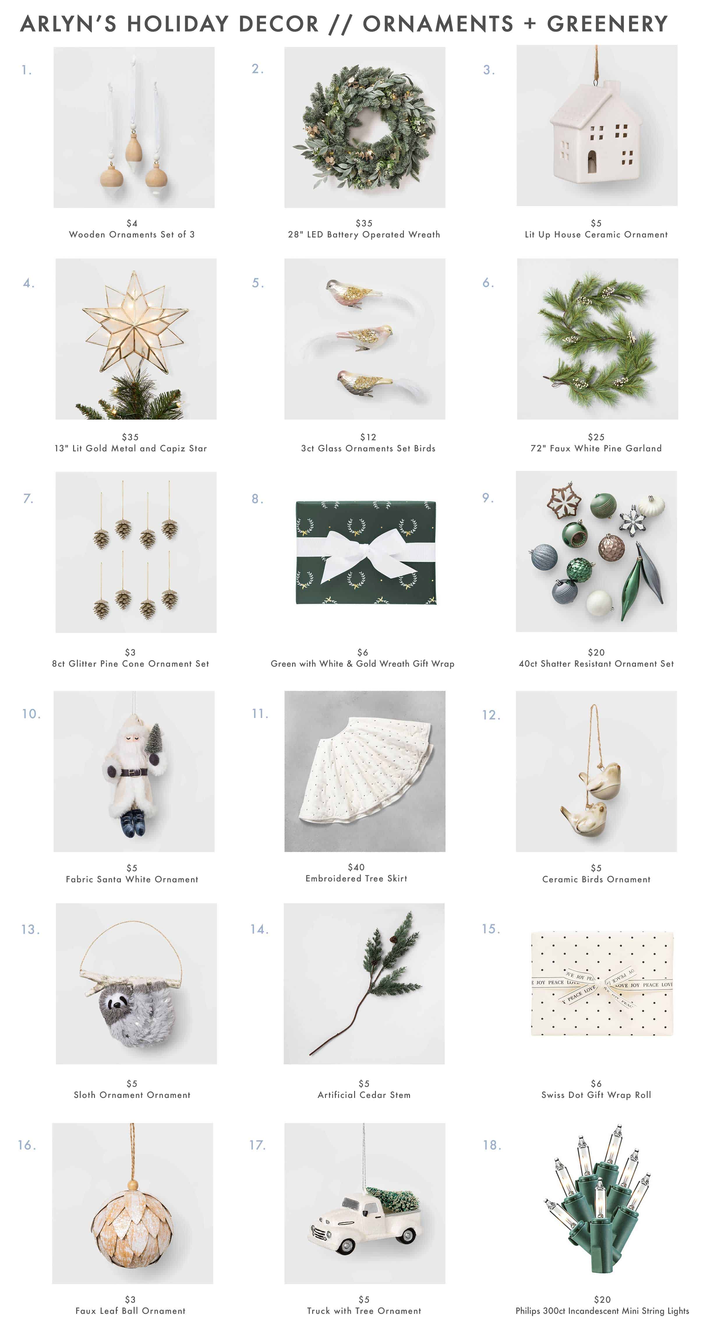 Arlyn's Holiday Decor Ornaments Greenery
