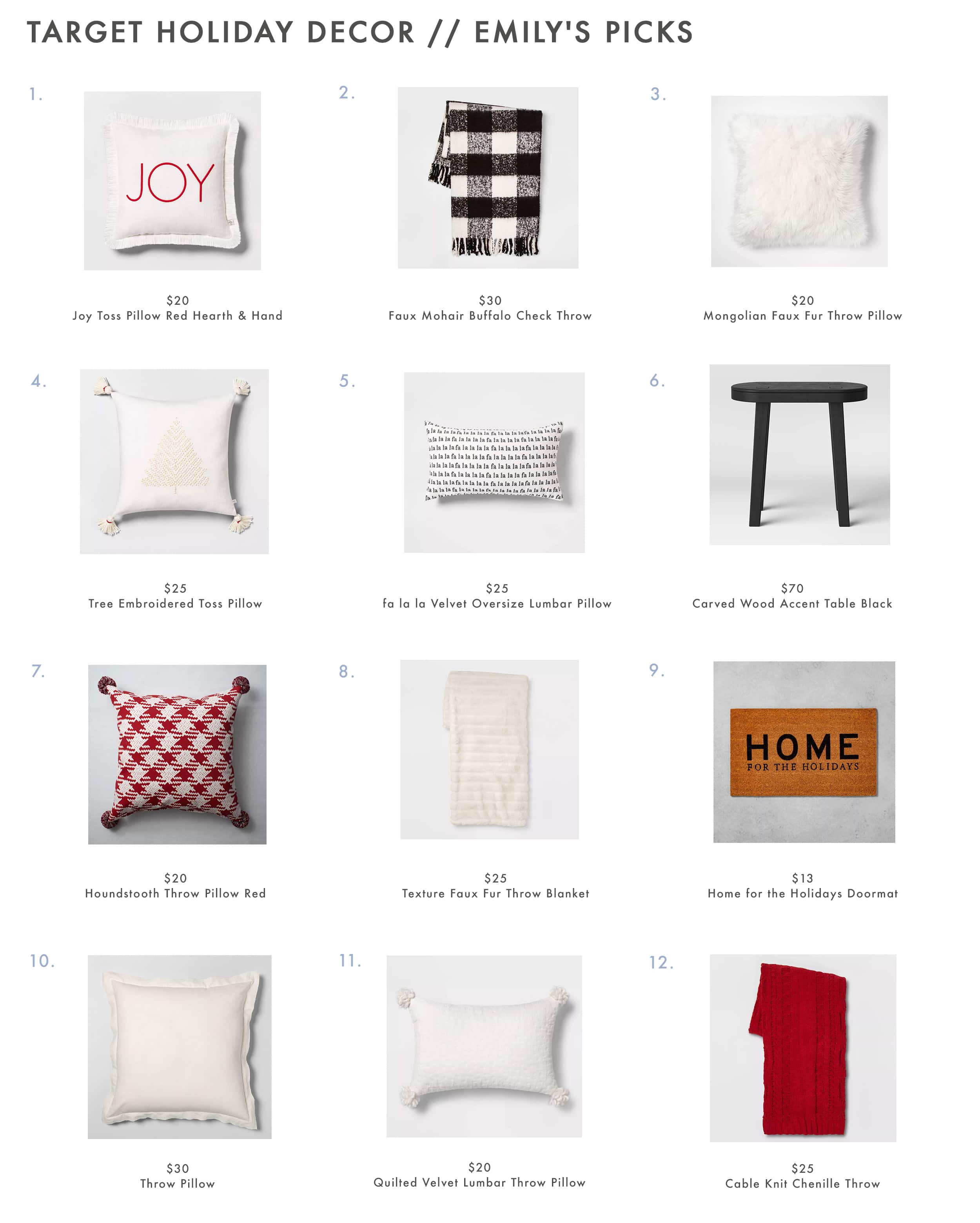 Target Holiday Decor Pillows & Throws