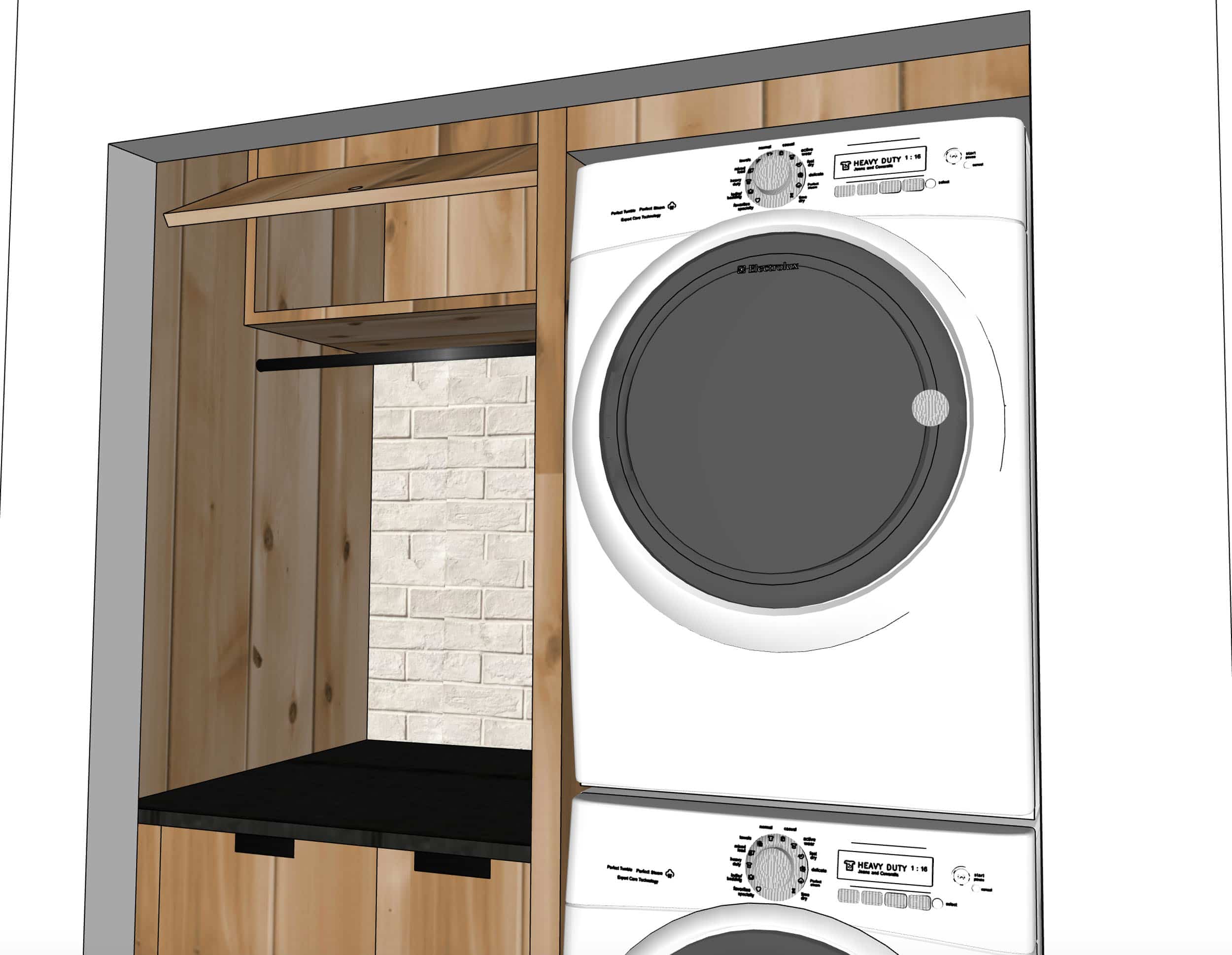 Emily Henderson Mountain House Laundry Sketchup Design Details Awning Cabinet