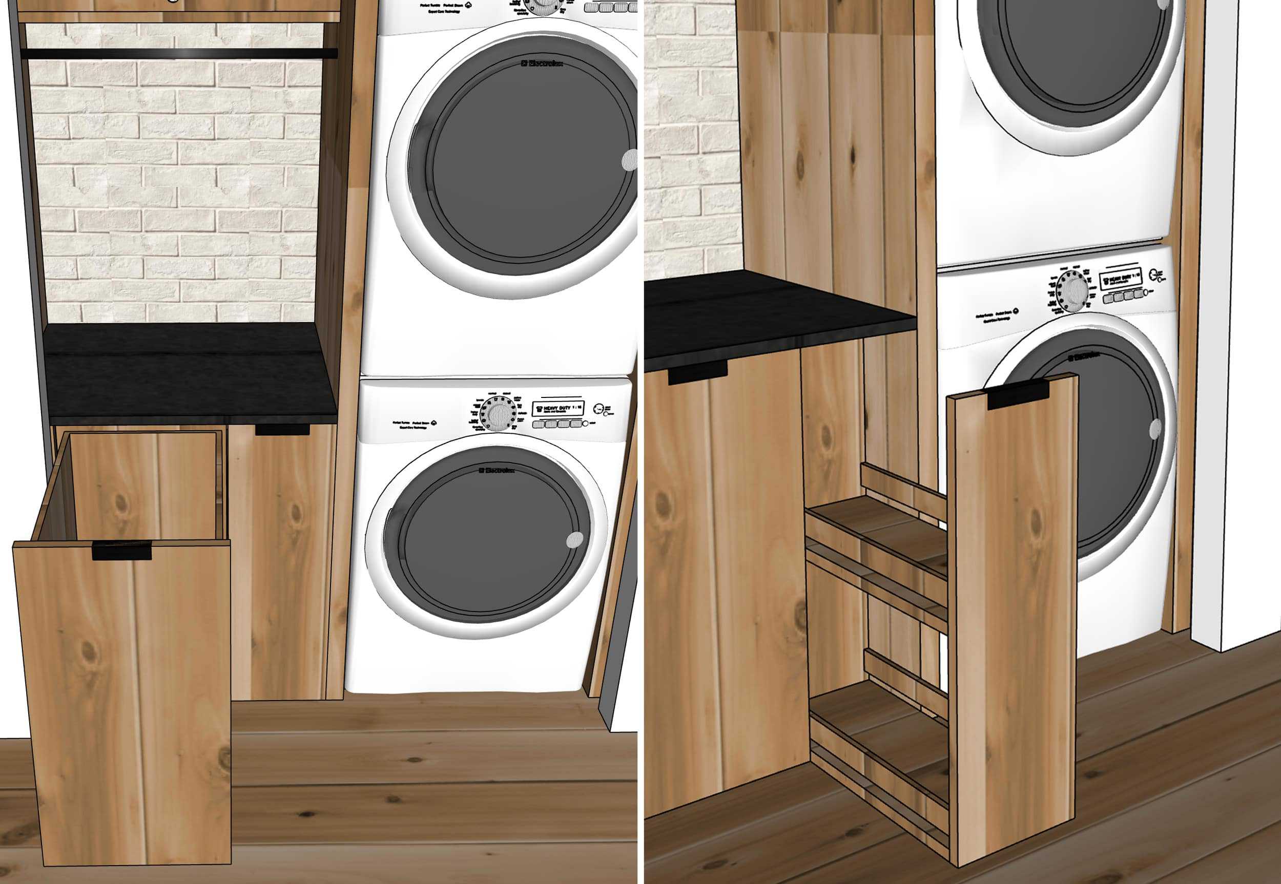 Emily Henderson Mountain House Laundry Sketchup Design Details Side By Side