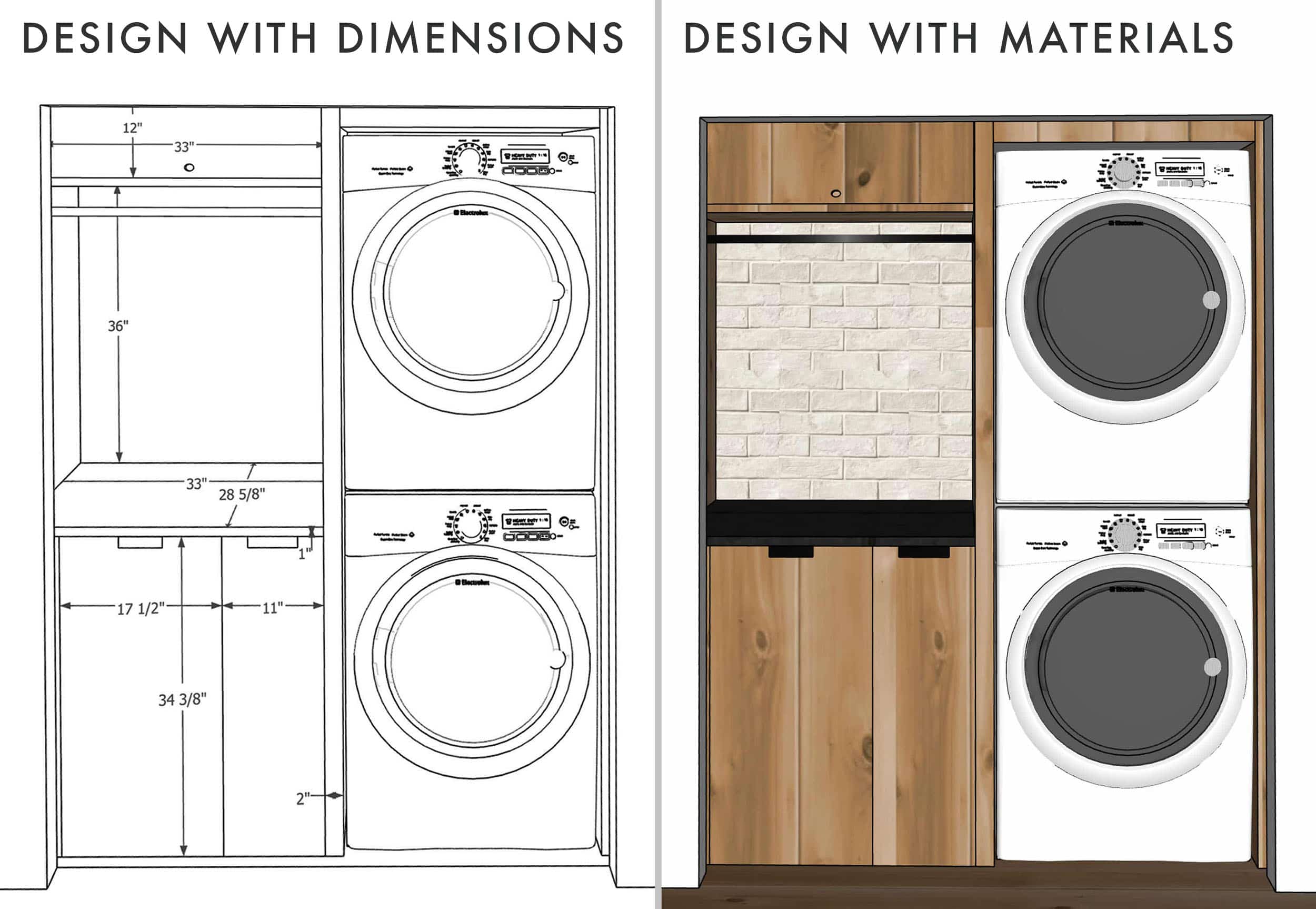 Emily Henderson Mountain House Laundry Sketchup Design Side By Side