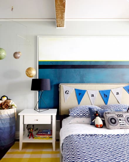 Boys Bedroom_Blue_Emily Henderson_Grey_Art
