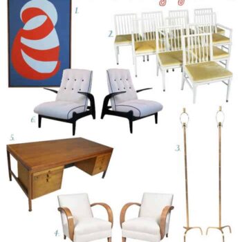 Chairish Vintage Art Chairs and Lamps