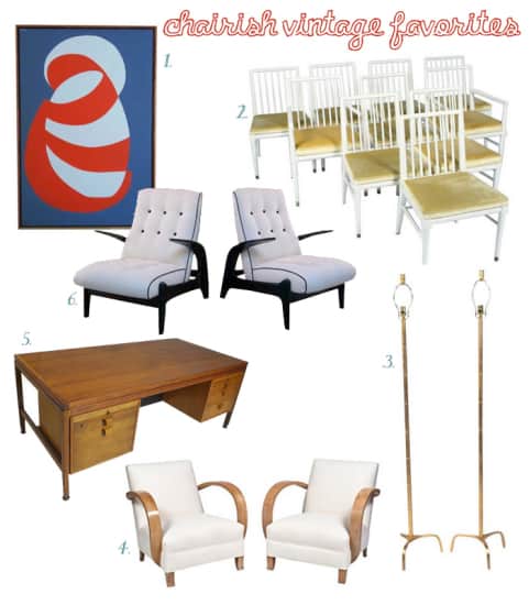 Chairish Vintage Art Chairs and Lamps