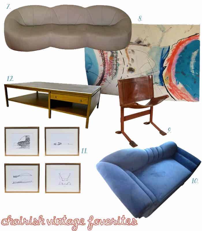 Chairish Vintage Sofas Art and Table