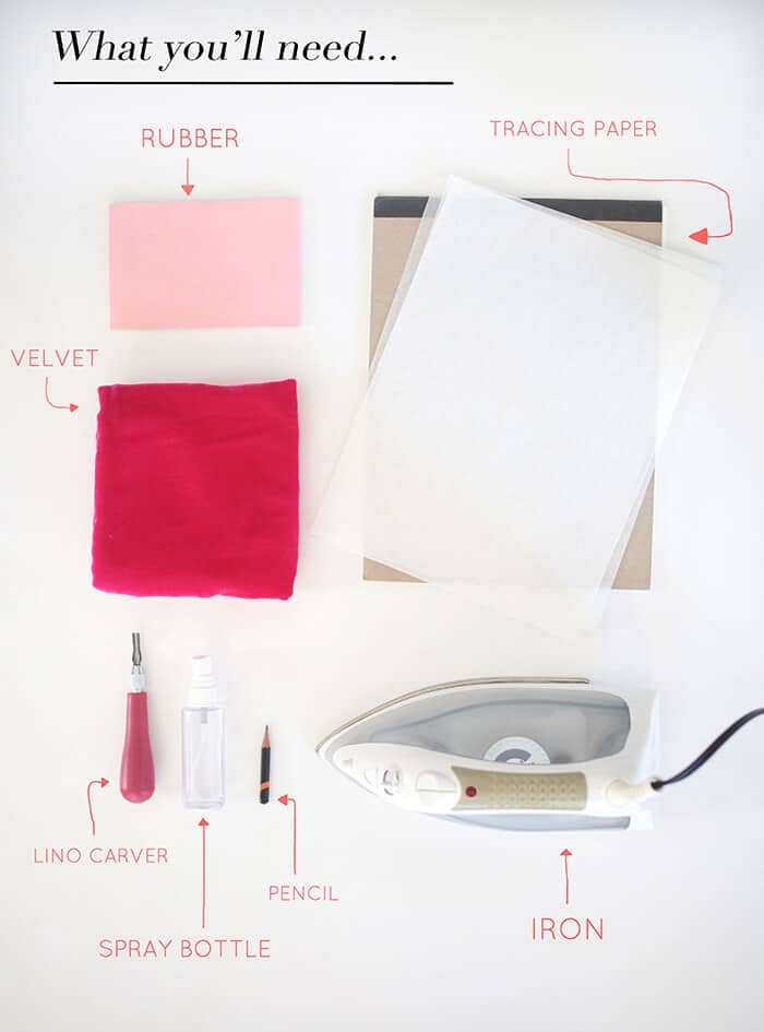 DIY Embossed Pillow Ingredients
