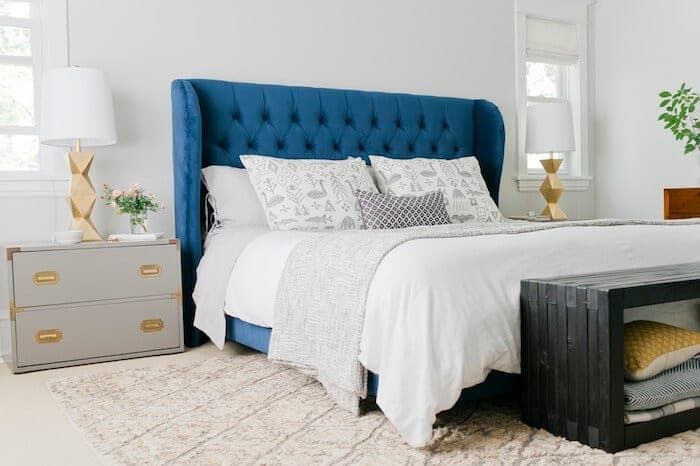 navy blue headboard