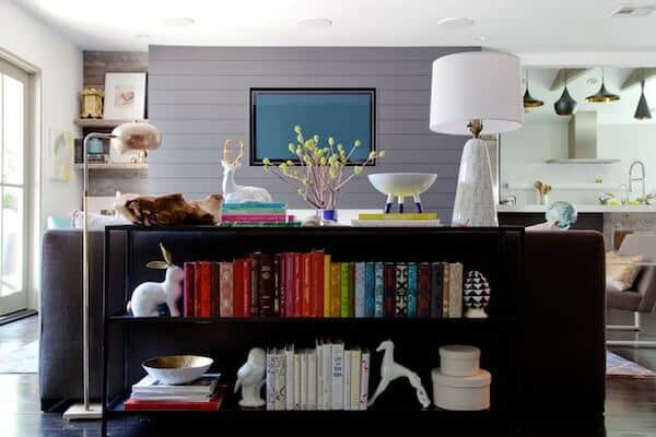 styled bookshelves