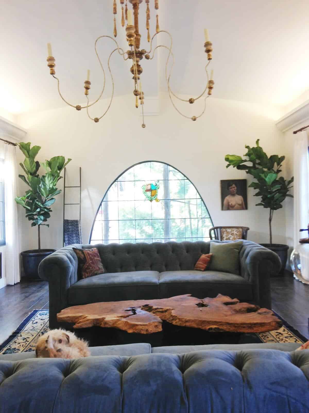 blue chesterfield