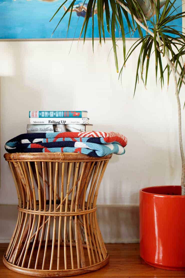 vintage wicker stool