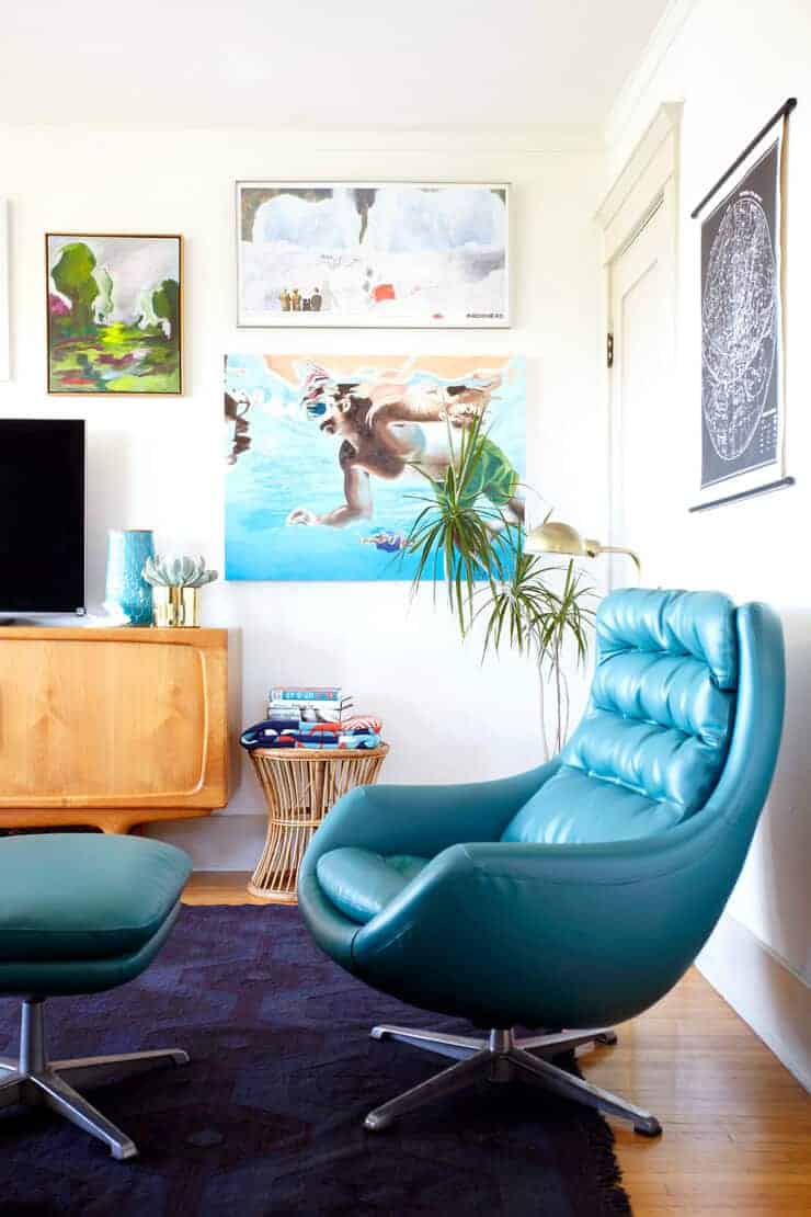teal vintage chair