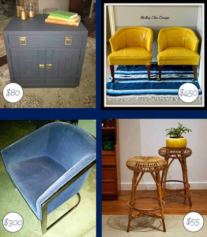 Milo Baughman Chair Bamboo Stools