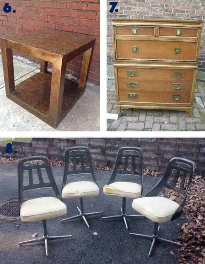 Milo Baughman Table and Vintage Dresser