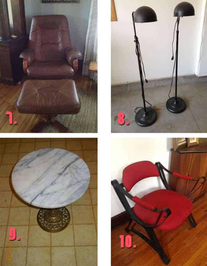 Minneapolis Craigslis vintage lamps and chair