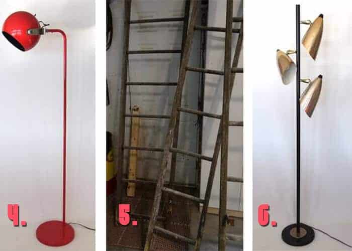 Minneapolis Craigslist Vintage floor lamps and orchard ladder