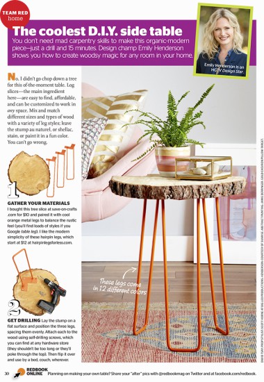 Redbook August DIY Slab Side Table