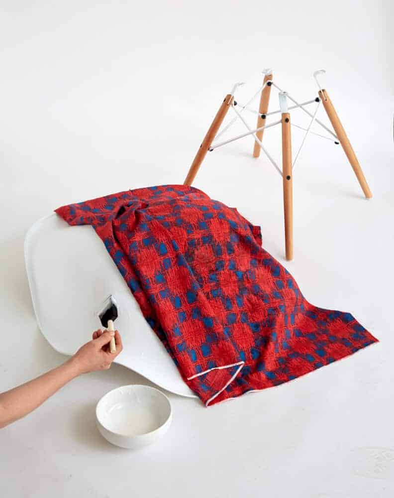 Redbook DIY_Chair ModPodge Desk Midcentury Modern Eames Hack_modpodge
