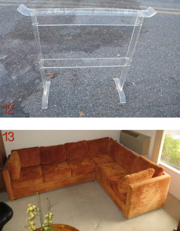San Francisco lucite towel rack vintage sectional