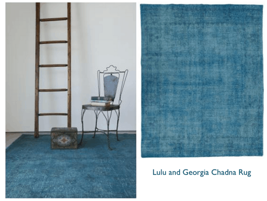 blue overdyed rug