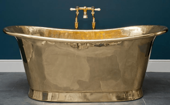 modern brass bathtub