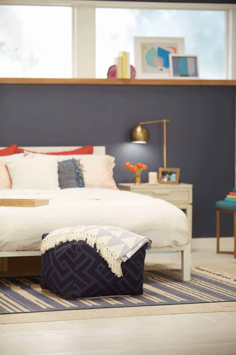 Target Accent Wall_Emily Henderson_Bedroom_Blue_Bedding_Midcentury Modern 2