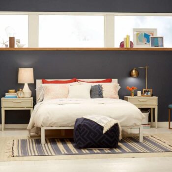 Target Accent Wall_Emily Henderson_Bedroom_Blue_Bedding_Midcentury Modern 3