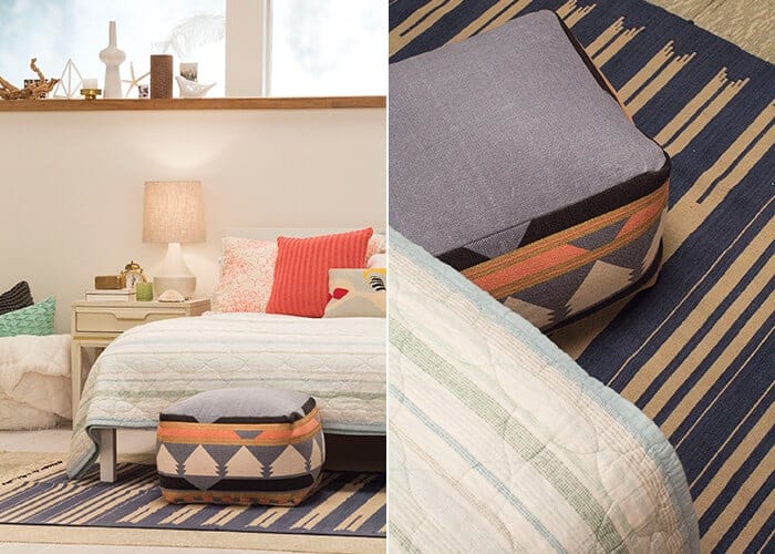 Target Emily Henderson_bedroom_white poof blue orange