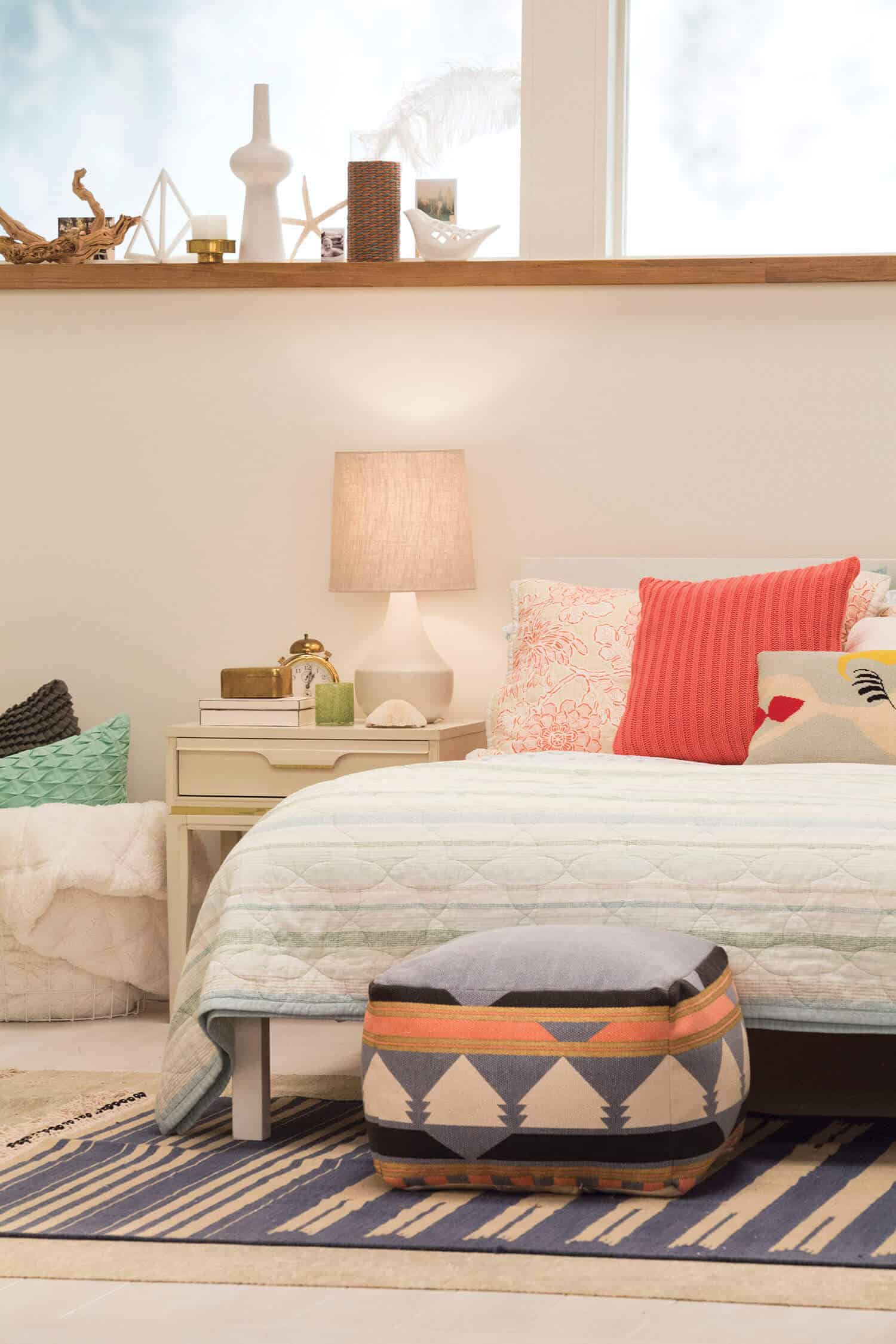 Target Emily Henderson_bedroom_whiteblue orange casual calm 2