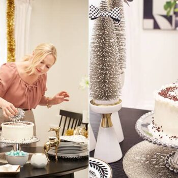 Target Holiday Emily Henderson Black White Gold Dining Room cake