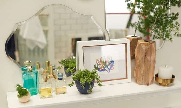 Target_Emily Henderson_Bathroom_Blue White Green Eclectic Bohemian_mirror wall1