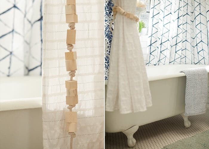 Target_Emily Henderson_Bathroom_Blue White Green Eclectic Bohemian_shower curtains 1