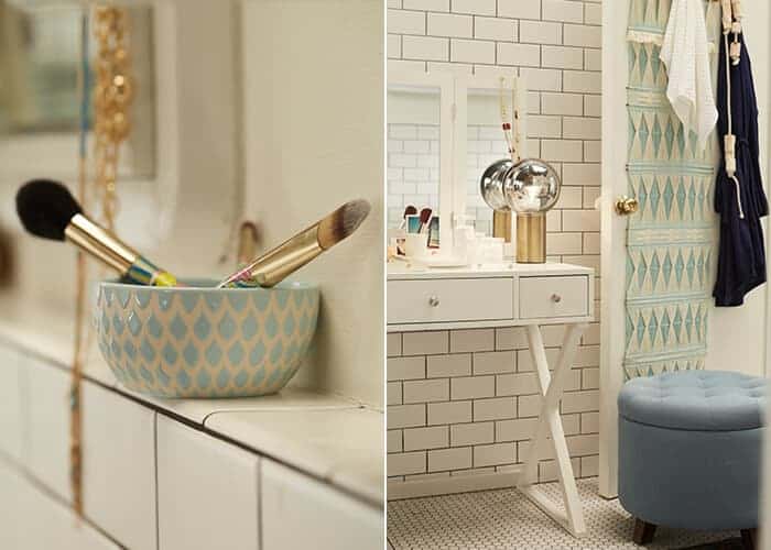 Target_Emily Henderson_Bathroom_Blue White Green Eclectic Bohemian_vanity