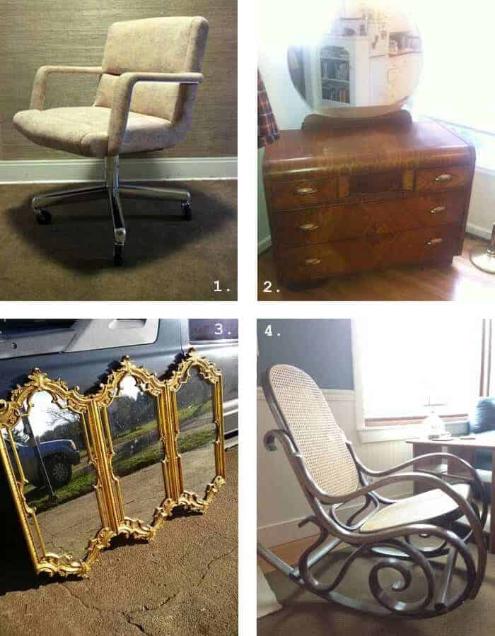 Trolling Craigslist portland vintage desk chairs mirror rocker