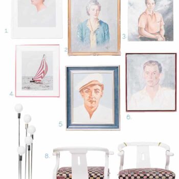 Vintage Art and Lamp