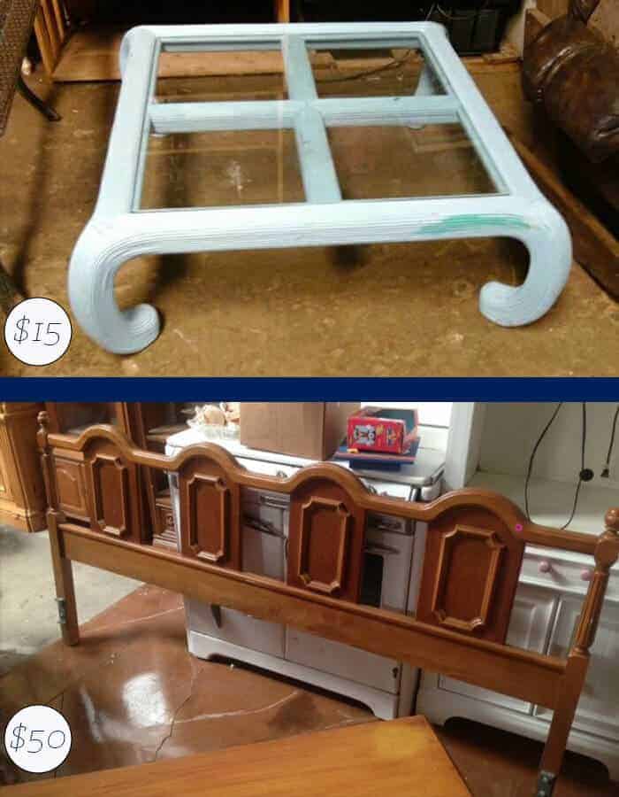 Vintage Coffee Table and Kind Bed