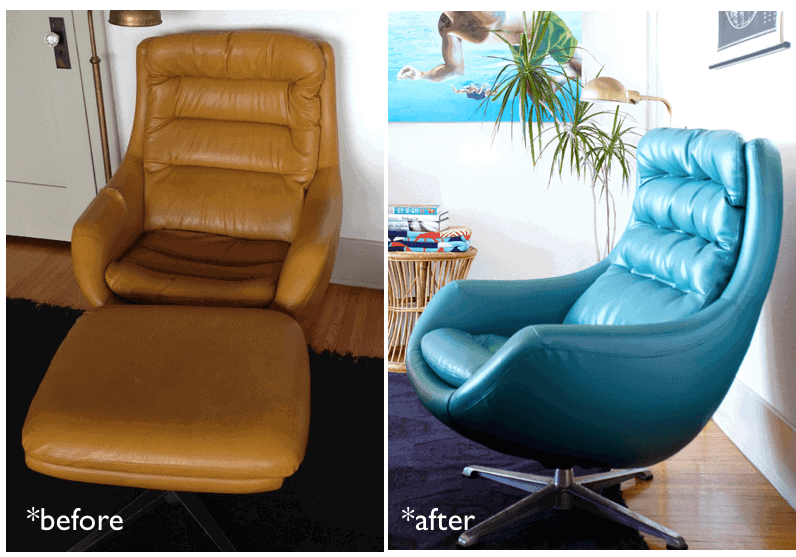 blue vinyl chair