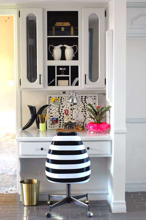 black and white painted chair