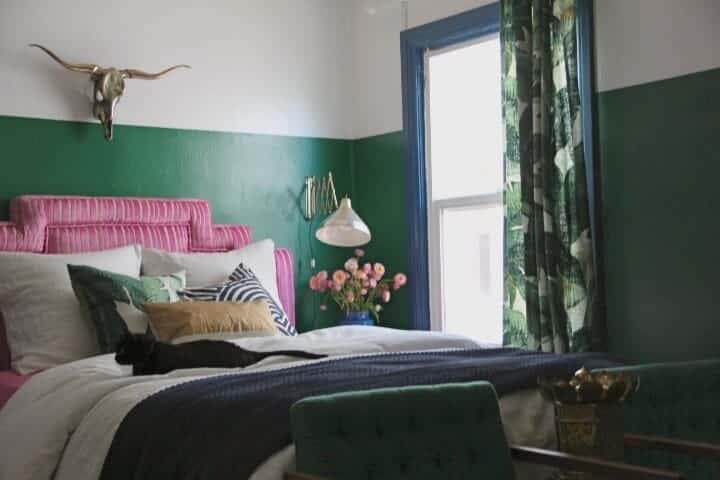 blue and green bedroom