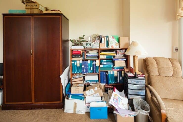 cluttered-bookcase